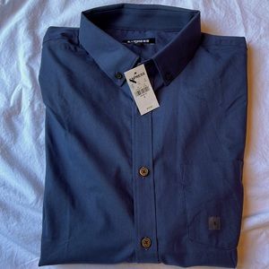 NWT Express Mens Small blue/slate button down